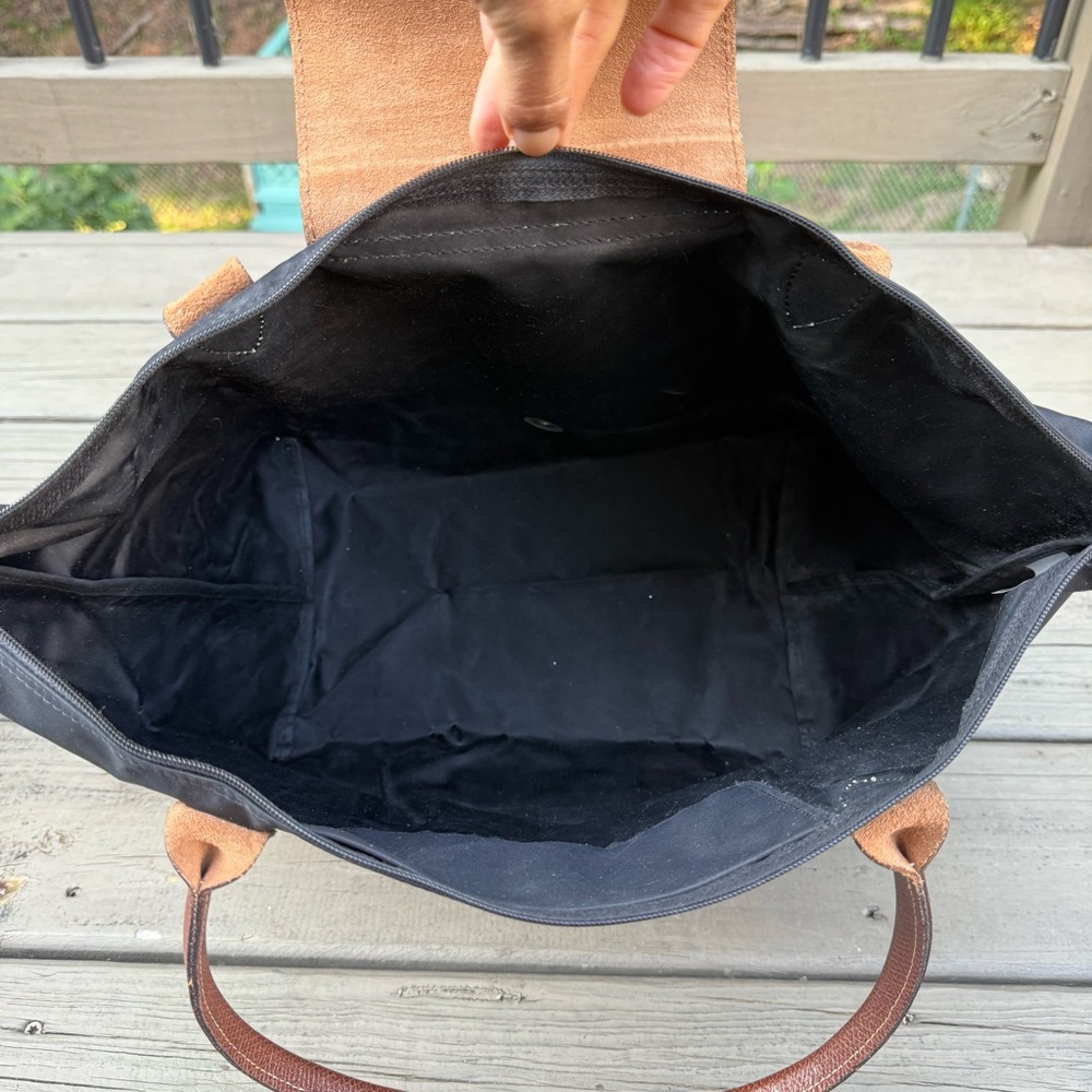 Longchamp Le Pliage Original L Tote Bag in black recycled canvas - Picture 11 of 16